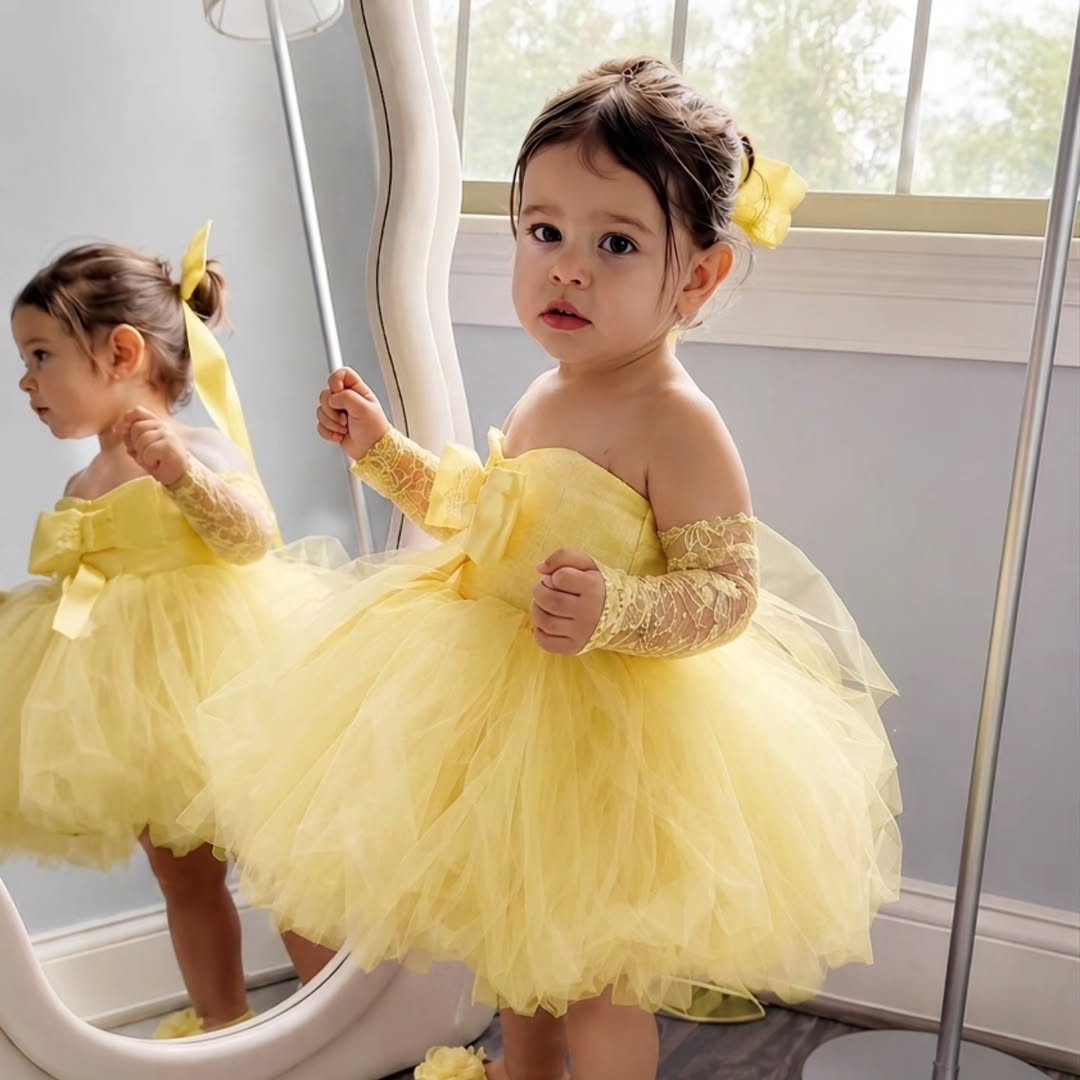 Embroidery Yellow Dress - Желтое платье принцессы для девочек на