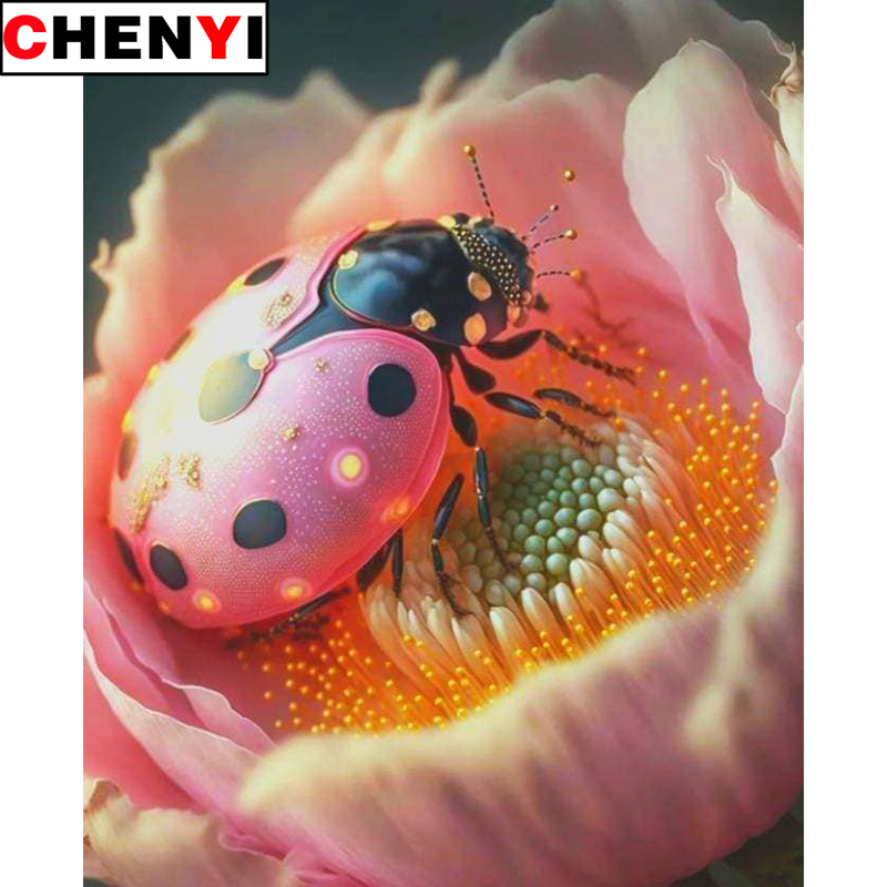 Embroidery Lady Bug - 5D алмазная живопись, полная картина, квадратные