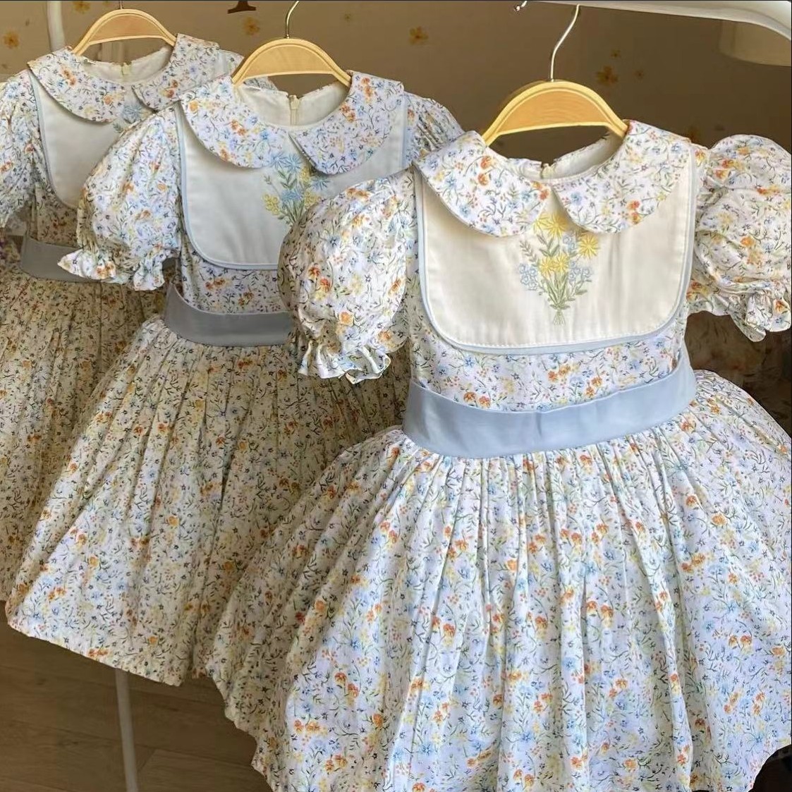 Embroidery Yellow Dress - Летнее платье принцессы с цветочной вышивкой