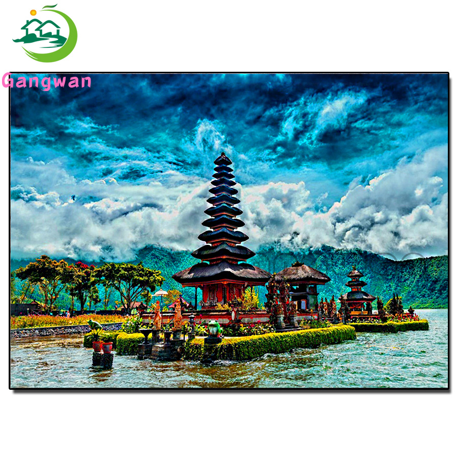 Embroidery Bali - Живописное строительство, алмазная живопись, мозаика, озеро,