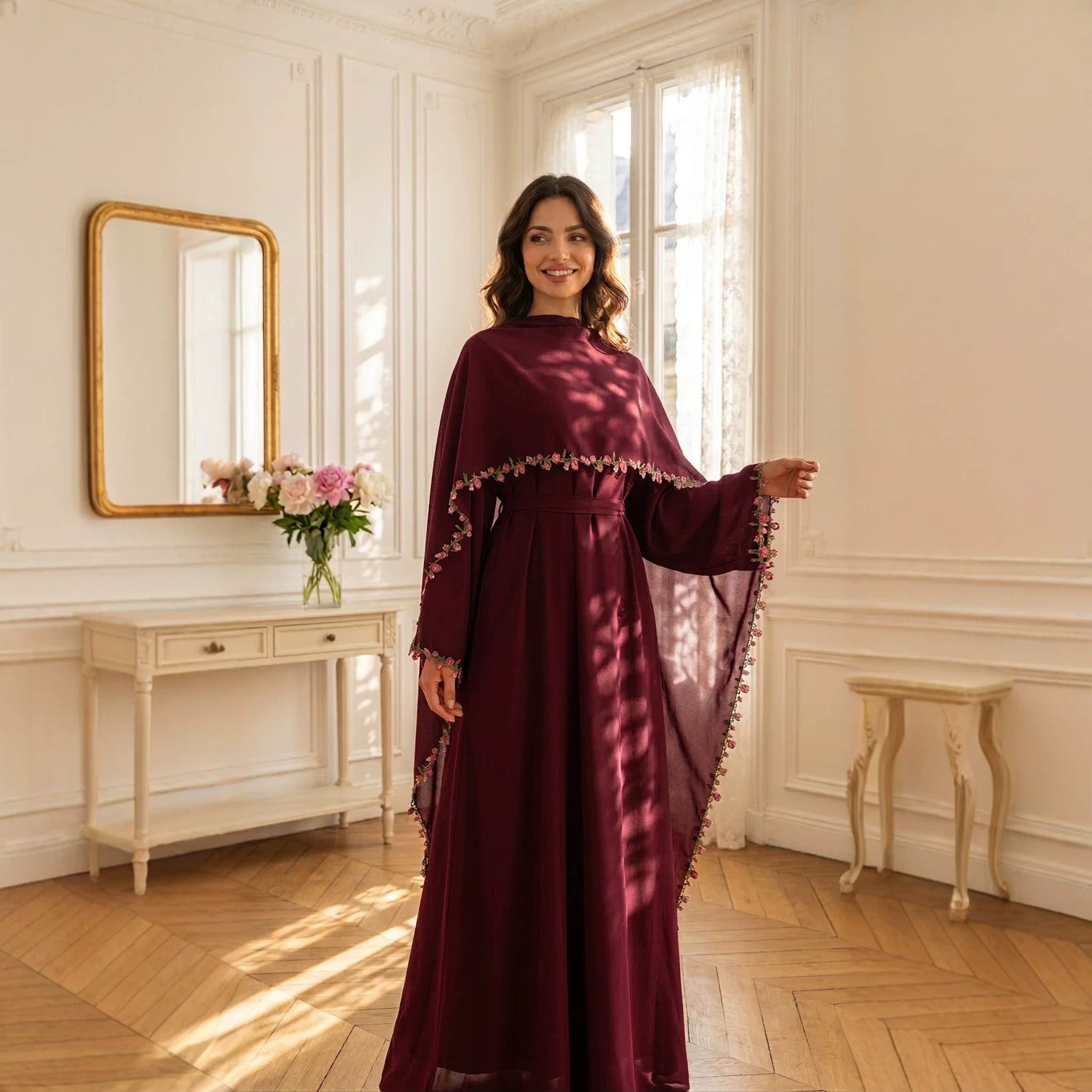 Элегантные вышитые абайи, хидж – обзор и цена Embroidery Kebaya