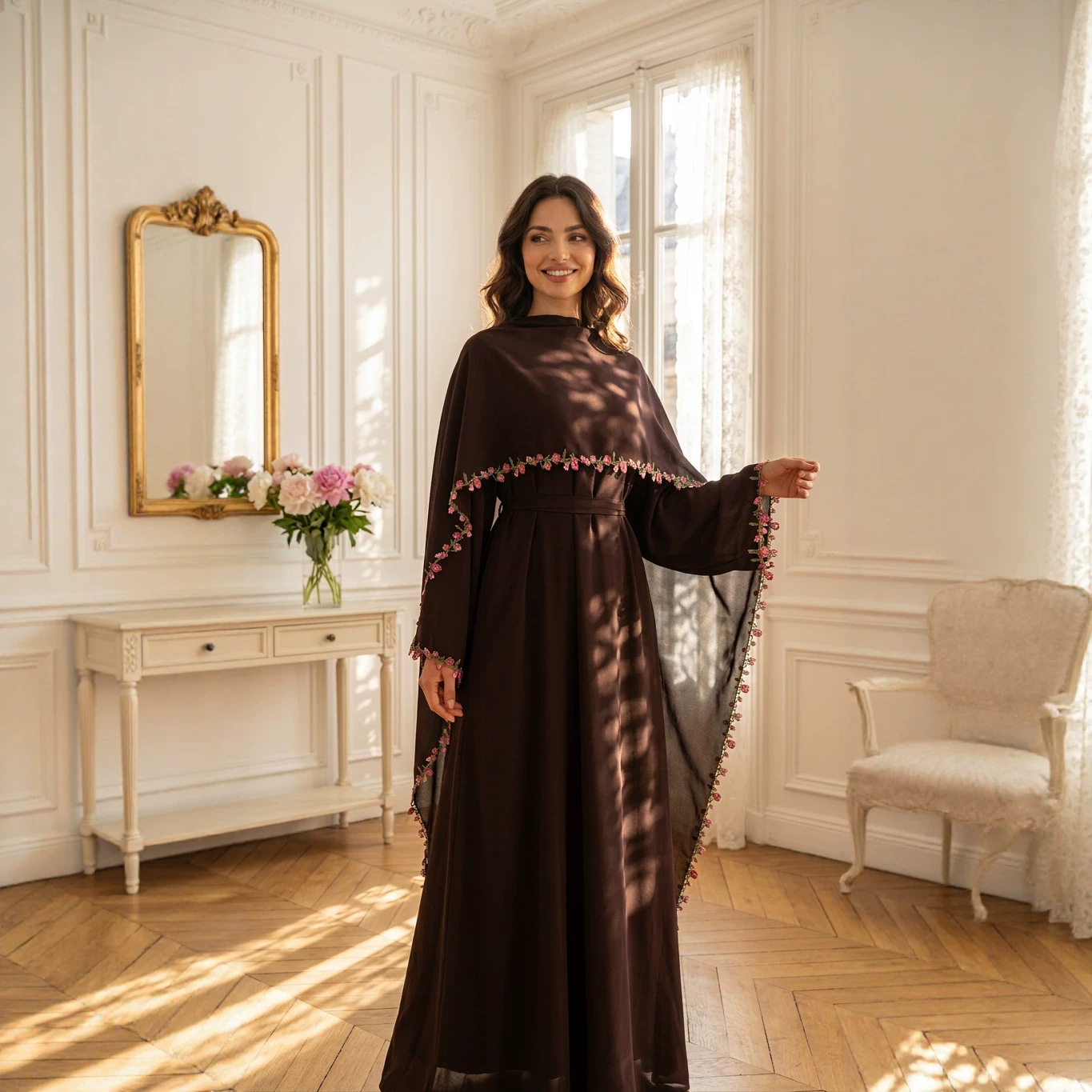 Элегантные вышитые абайи, хидж – обзор и цена Embroidery Kebaya