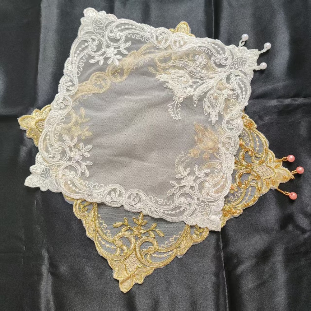 Золотые квадратные салфетки с  – обзор и цена Embroidery Rose