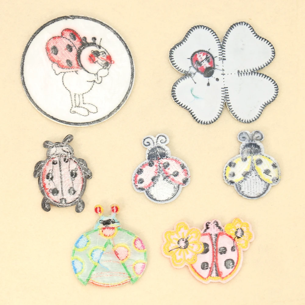 2 шт. мультяшная Божья коровка – обзор и цена Embroidery Lady Bug